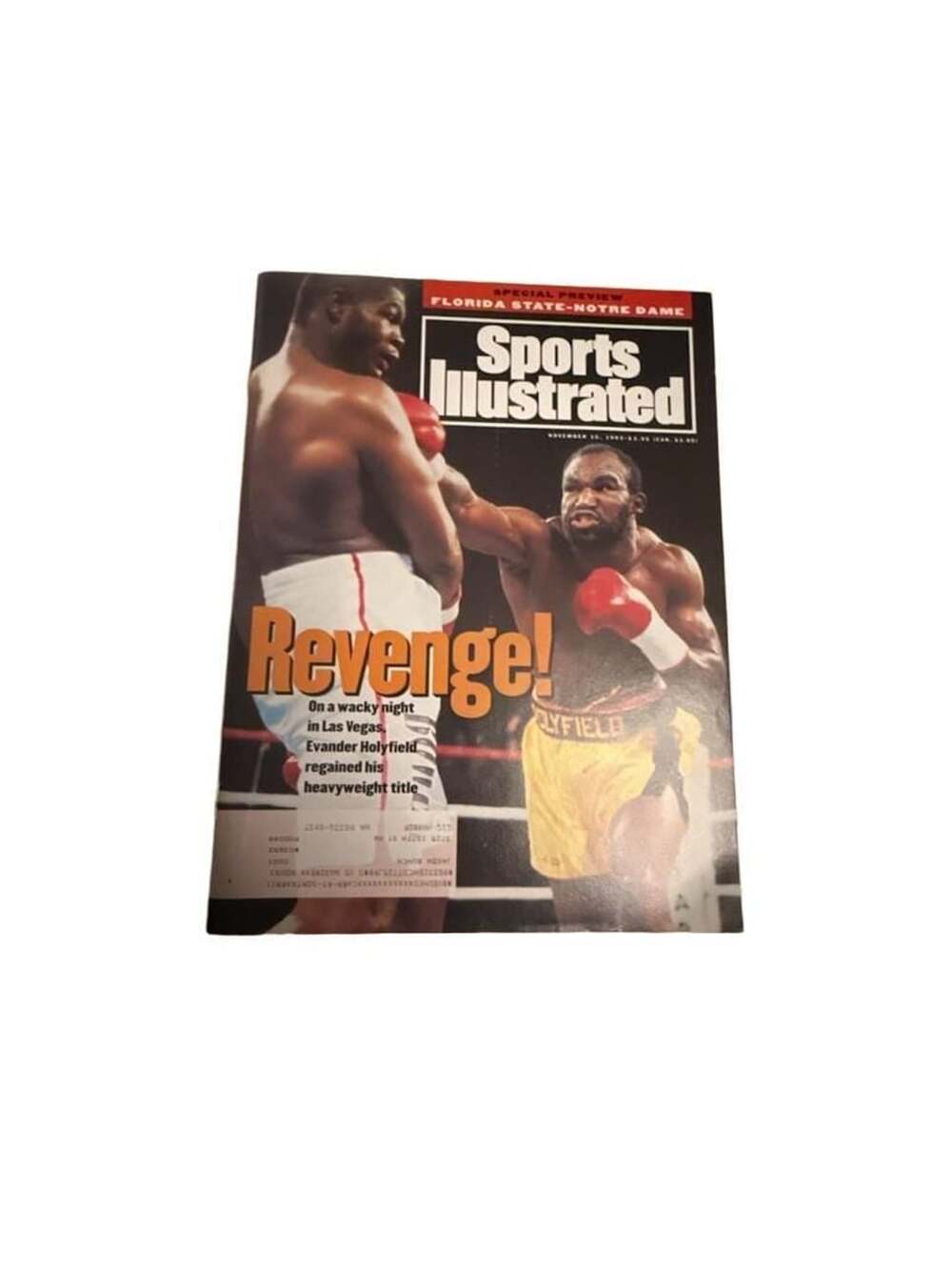 Sports Illustrated Magazine 11/ 15 /93  Evander Holyfield Heavyweight Title - Picture 1 of 3
